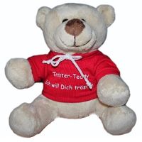 Trösterteddy mit rotem Shirt | Kinderhilfe Eckental GmbH